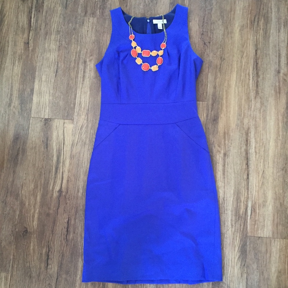 J. Crew Shift Dress Indigo Blue with Front Pockets